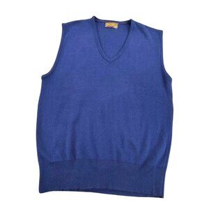 Vintage Sears Sportswear Navy Blue V-Neck Sweater Vest Large